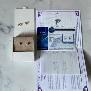 Diamond Solitaire earrings 18k gold